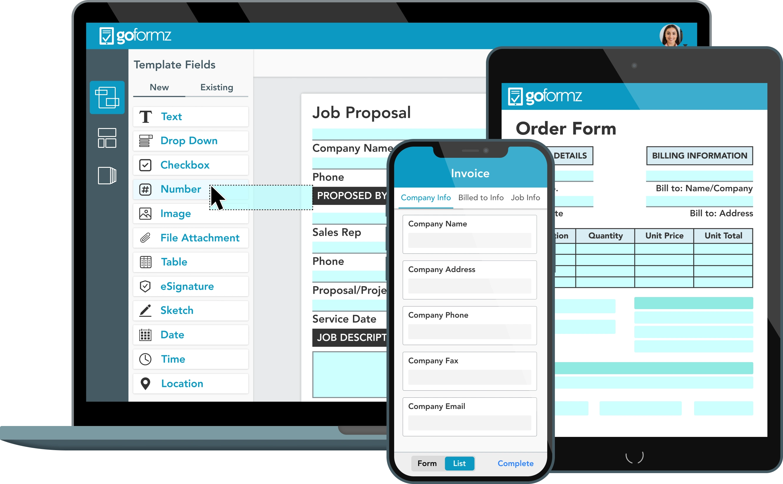 Digitize forms by uploading a document to the online form builder.