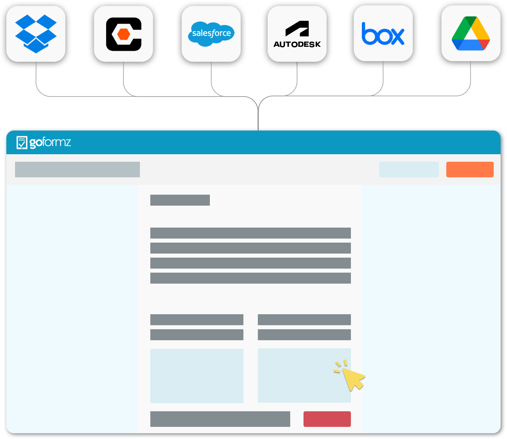 Fill out and share digital forms online graphic with desktop mobile and tablet shown