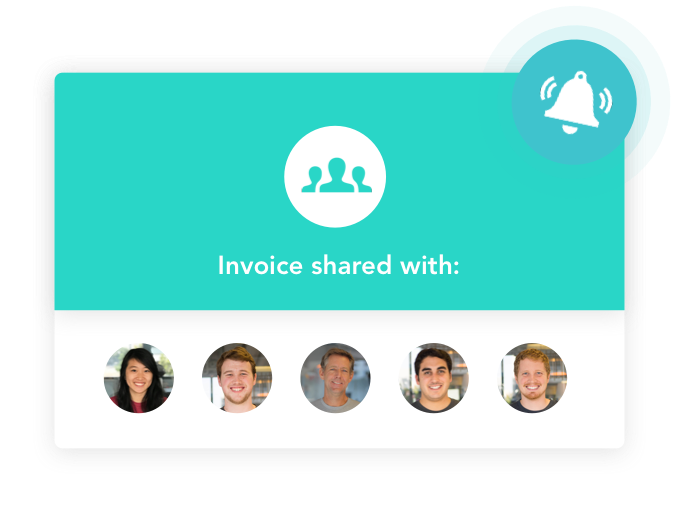 Mobile form invoice being shared with teammates
